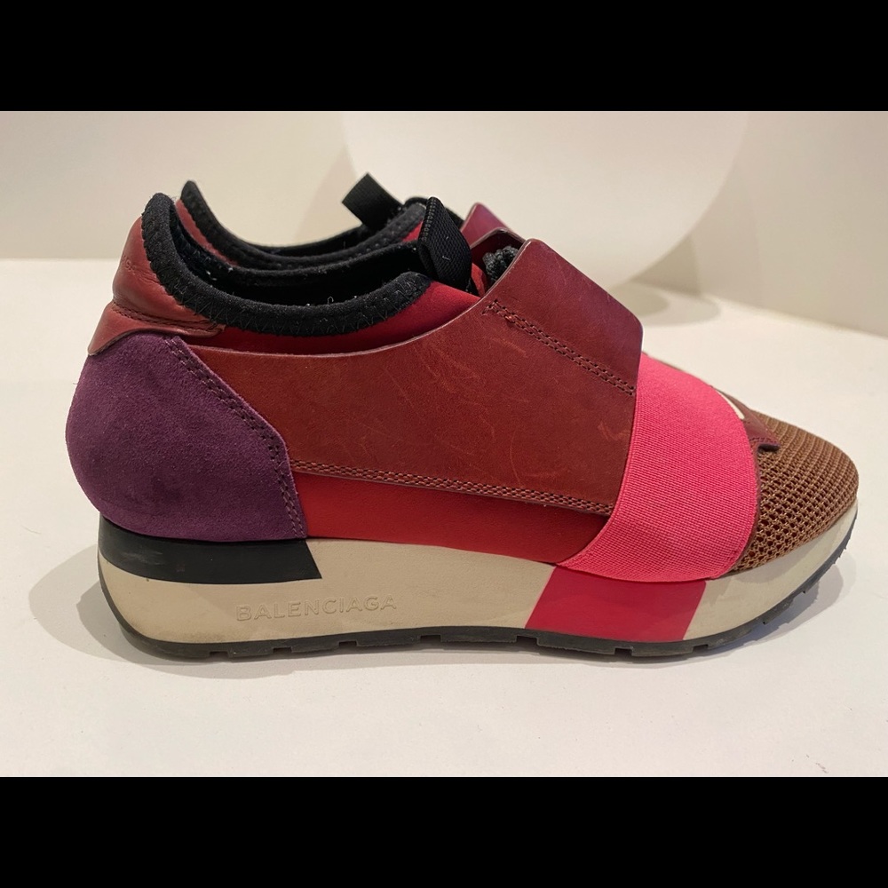 Balenciaga Purple and Pink Sneakers with Platform Sole